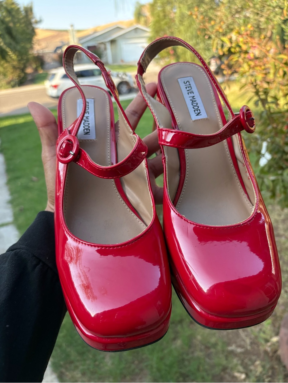 Steve Madden Glossy Red Patent Mary Jane Slingbacks